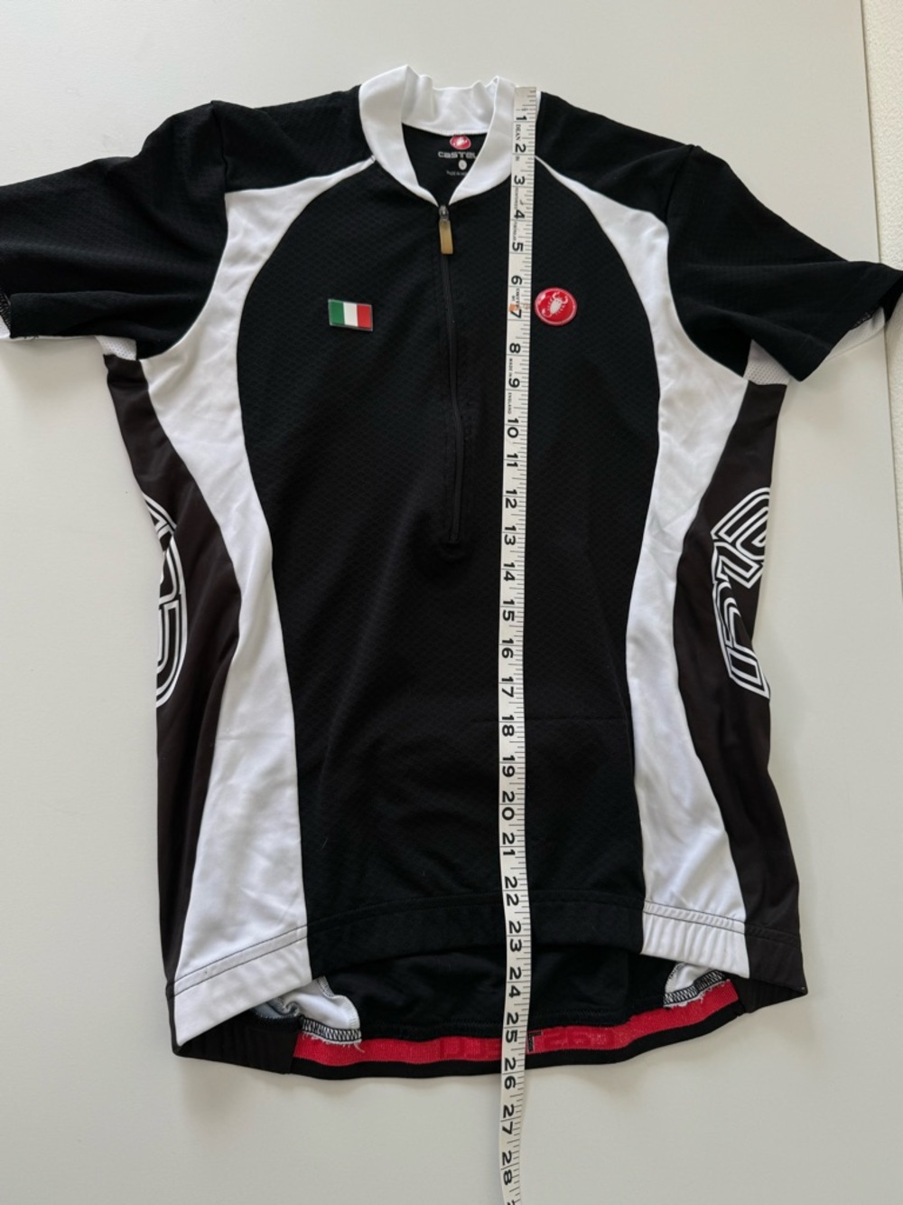 Castelli Prosecco Cycling Jersey Men’s Large Black White Half Zip Italian Flag - Picture 12 of 16